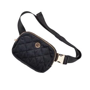 NEW Wantable Brushed Velvet Belt Bag Black